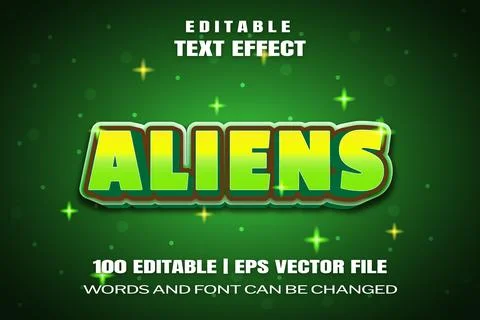 Text effects Aliens Stock Illustration