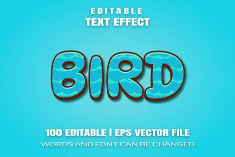 Text effects Bird Stock Illustration
