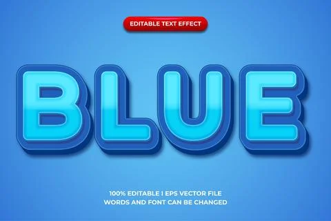Text effects Blue Stock Illustration