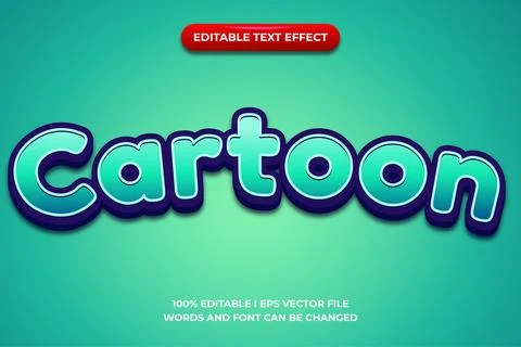 Text effects Cartoon Stock Illustration