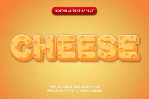 Text effects Cheese Stock Illustration
