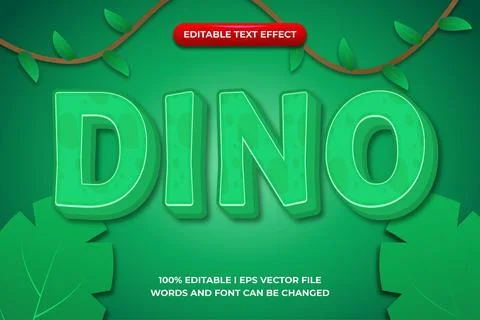 Text effects Dino Stock Illustration