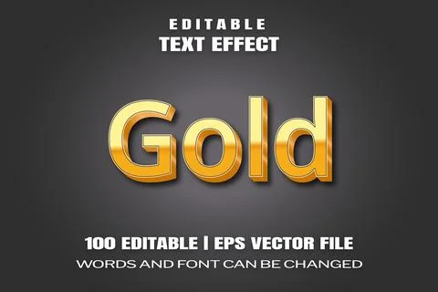 Text effects Gold Stock Illustration