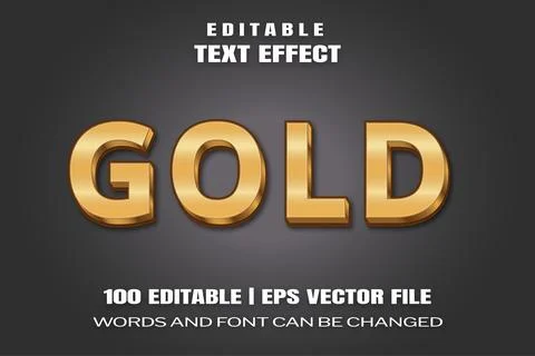 Text effects Gold Stock Illustration