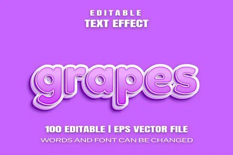Text effects grapes Stock Illustration