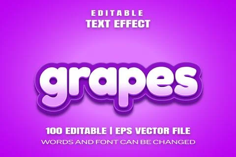 Text effects grapes Stock Illustration