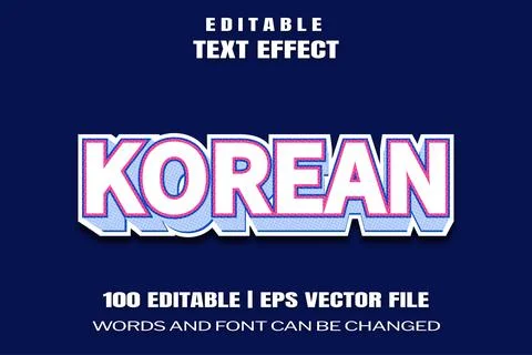Text effects Korean Stock Illustration