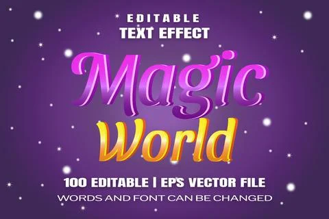 Text effects Magic World Stock Illustration