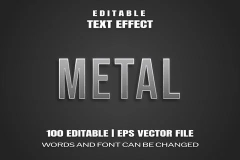 Text effects Metal Stock Illustration