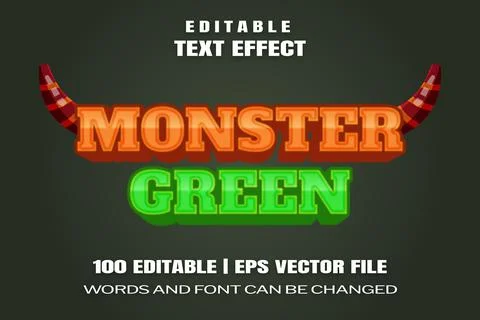 Text effects Monster Green Stock Illustration
