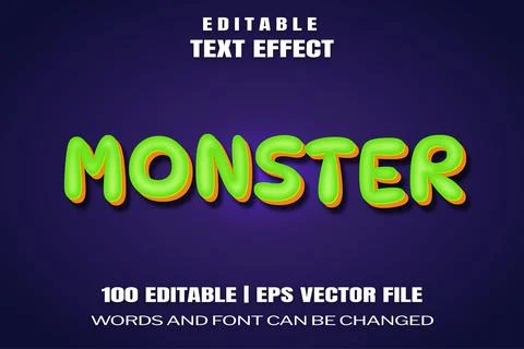 Text effects Monster Stock Illustration