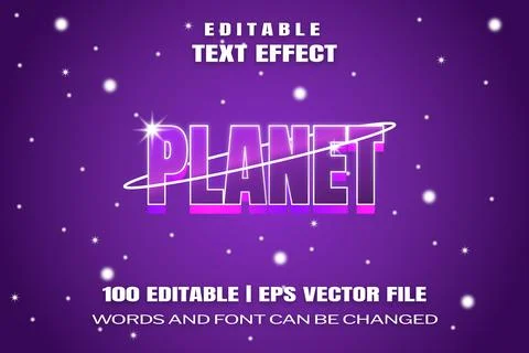 Text effects Planet Stock Illustration