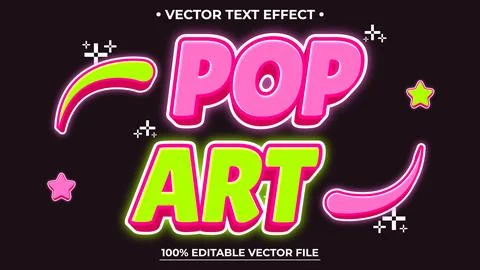 Text effects pop art style text effect editable vector イラスト素材