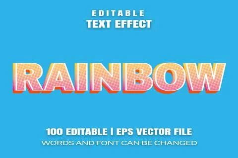Text effects Rainbow Stock Illustration