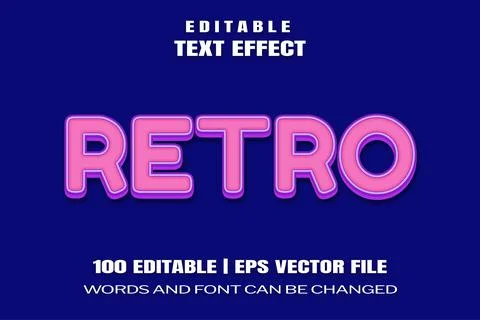 Text effects Retro Stock Illustration
