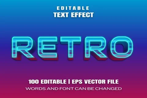 Text effects Retro Stock Illustration