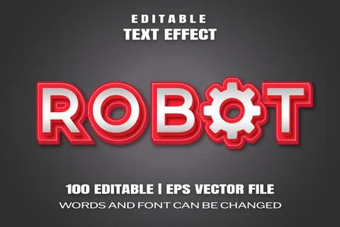 Text effects Robot Stock Illustration