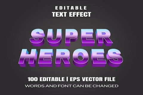 Text effects Super Heroes Stock Illustration