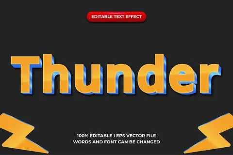 Text effects Thunder Stock Illustration