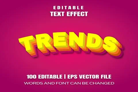 Text effects Trends Stock Illustration