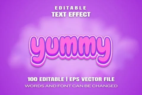 Text effects yummy Stock Illustration