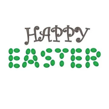 Text with egg happy easter day Stock Illustration