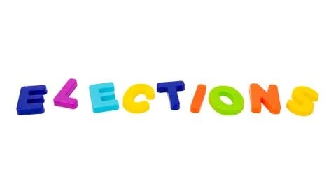 Text ELECTIONS on a white background. Stock Photos