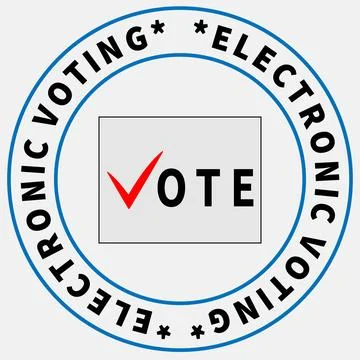 Text ELECTRONIC VOTING and white voting sheet Stock Illustration