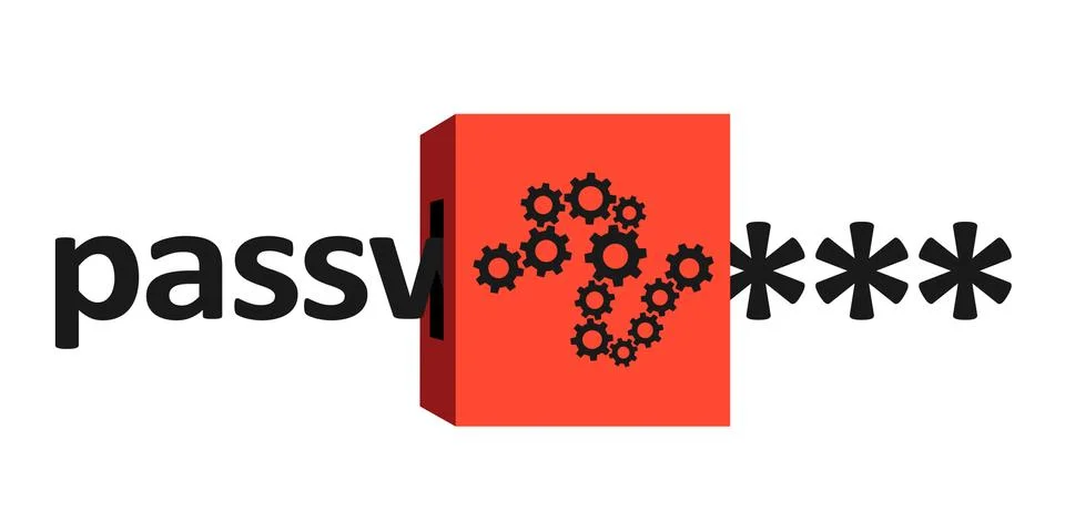 Text is encrypted and encoded into password and passcode - cipher machine for Stock-Illustration