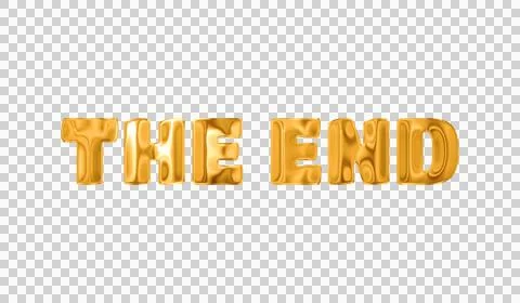 Text THE END golden 3d digital technology Stockillustratie
