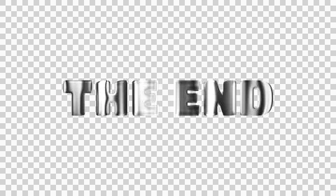 Text THE END silver 3D digital technology 스톡 일러스트