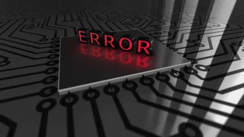 Text “Error” landing on a circuit board loop 4K Stock Footage 86515192
