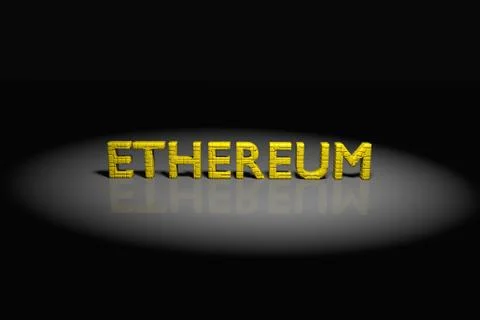 Text Ethereum over black background. Stock Illustration
