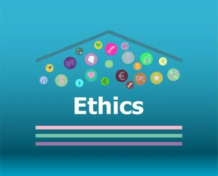 Text Ethics on digital background. social concept Stock Illustration