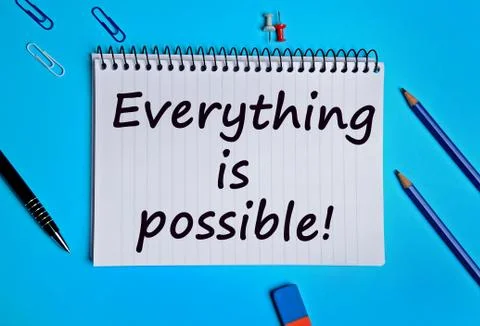 Text Everything is possible Foto stock