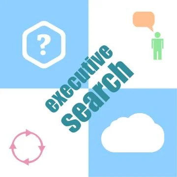 Text executive search. Management concept . Infographic dashboard ui interfac Stock Illustration