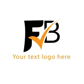 Text F B logo vector design Illustrazione stock