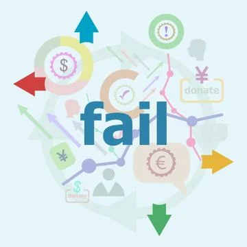 Text Fail. Finance concept. Abstract infographics options template. Can be us Stock Illustration