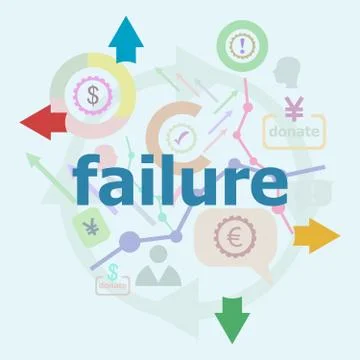 Text Failure. Finance concept. Abstract infographics options template. Can be Stock Illustration