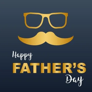 Text for father's day hith glasses, a mustache hipster elements. Stock Illustration