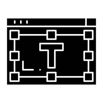 Text Field Glyph Icon Stock Illustration