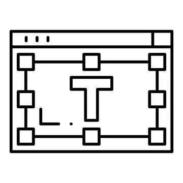 Text Field Line Icon Stock Illustration