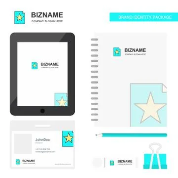 Text file  Business Logo, Tab App, Diary PVC Employee Card and USB Brand Stat 库存插图