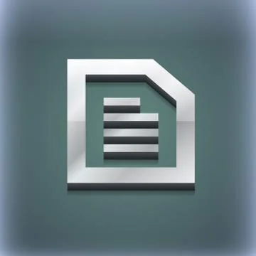 Text File document icon symbol. 3D style. Trendy, modern design with space for y Stock Illustration