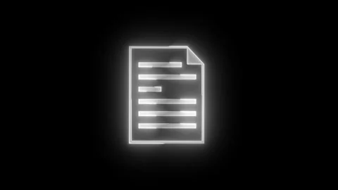 Text file icon glowing neon white color animation black background Stock Footage 270383630