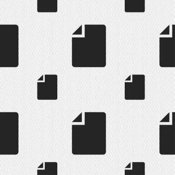 Text file icon sign. Seamless pattern with geometric texture. Vector Stock Illustration