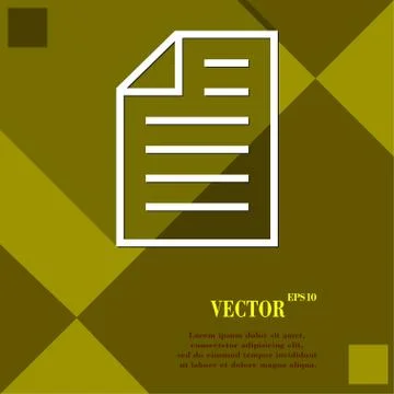 Text file icon symbol Flat modern web design with long shadow and space for y Stock Illustration