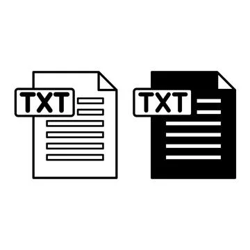 Text File Icons. Black and White Vector Illustrations. Computer File Contai.. Stock Illustration