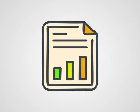 Text file sign icon. Add File document with chart symbol. Accounting symbol. Fla 스톡 일러스트