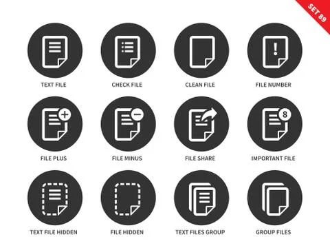 Text files icons on white background Stock-Illustration